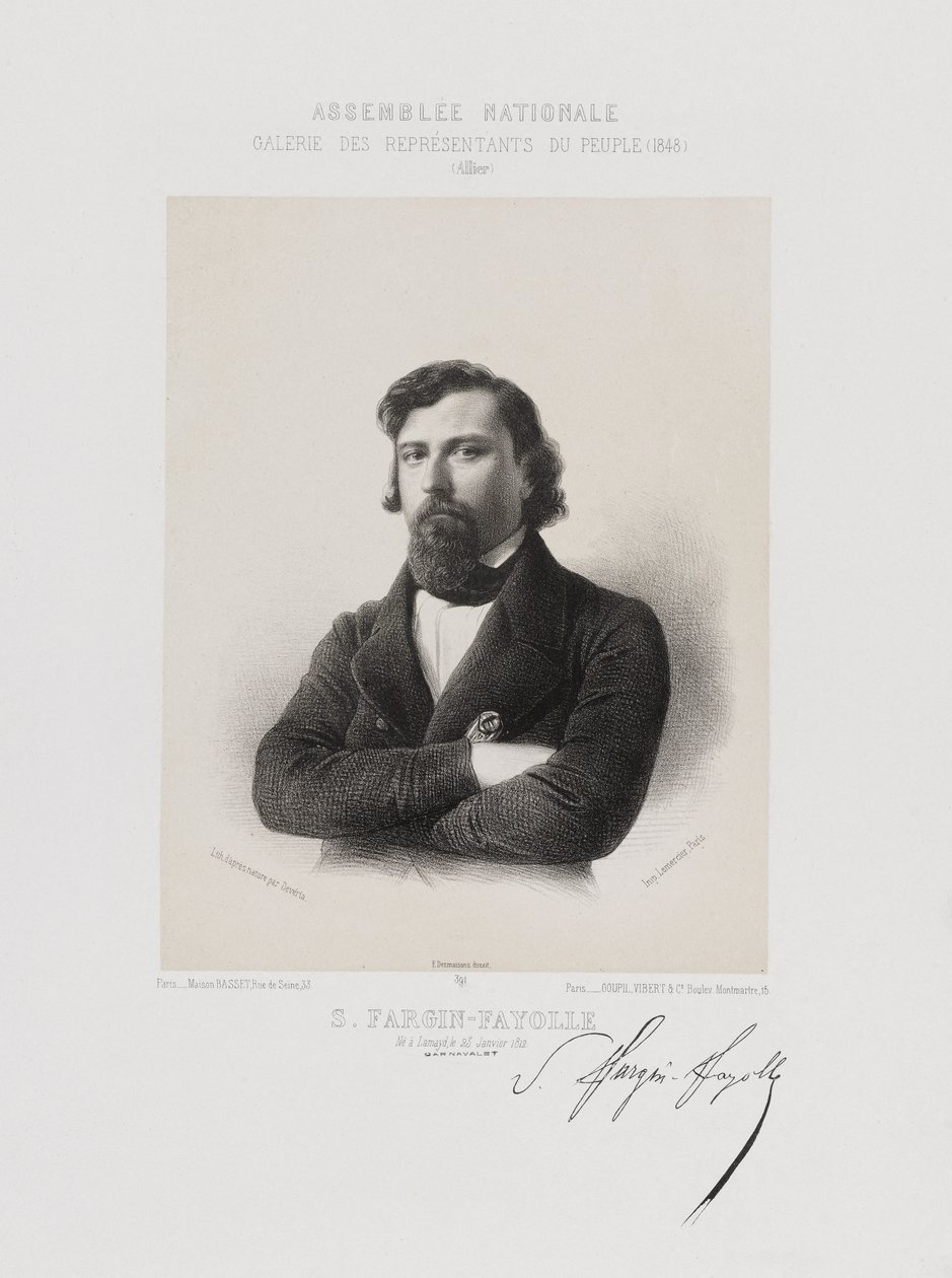Kansalliskokous, kansanedustajien galleria - Jules André Sébastien Fargin-Fayolle (Allier) tekijältä Achille Devéria
