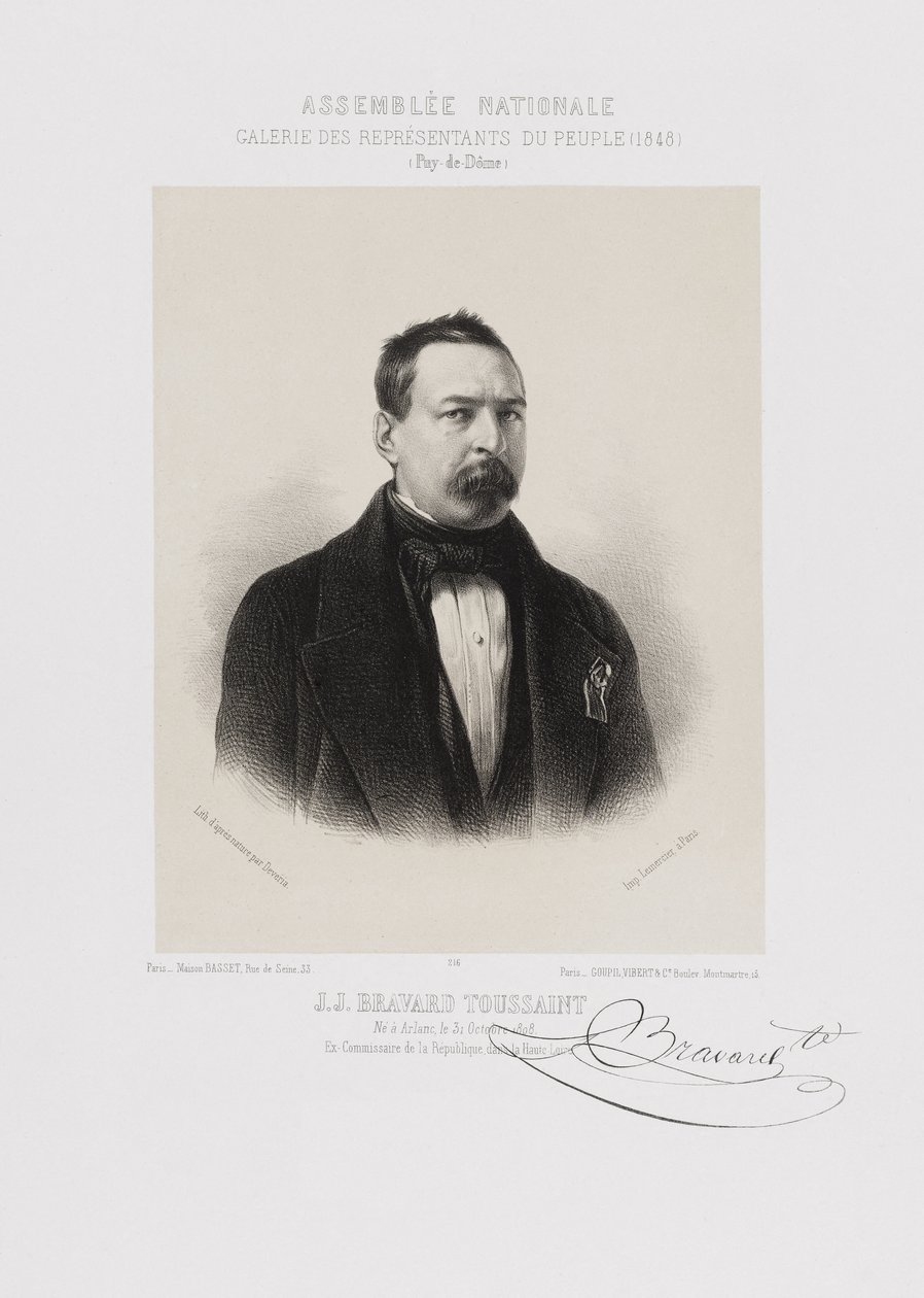 Kansalliskokous, kansanedustajien galleria - Toussaint Bravard (Puy-de-Dôme) tekijältä Achille Devéria