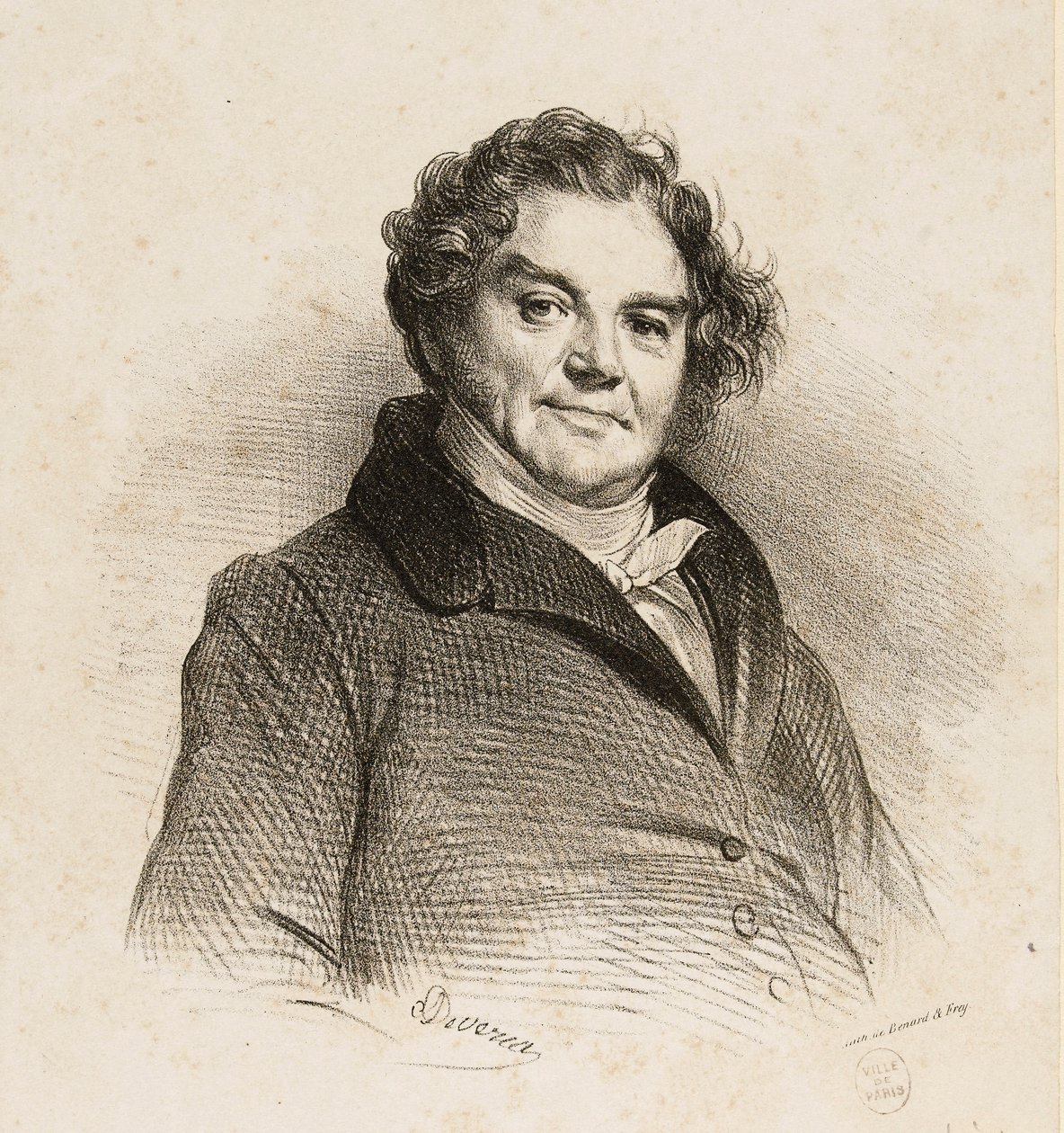 Muotokuva Eugène Vidocqista (1775-1857), seikkailijasta ja turvallisuuspoliisin johtajasta. tekijältä Achille Devéria