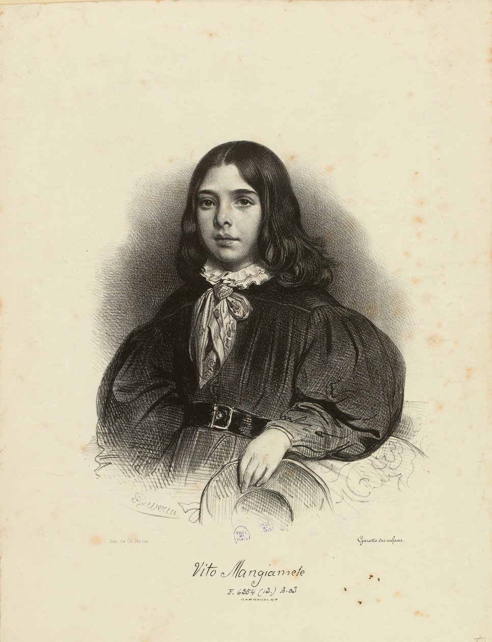 Muotokuva Vito Mangiamelesta 1827-1897, 1839. tekijältä Achille Devéria