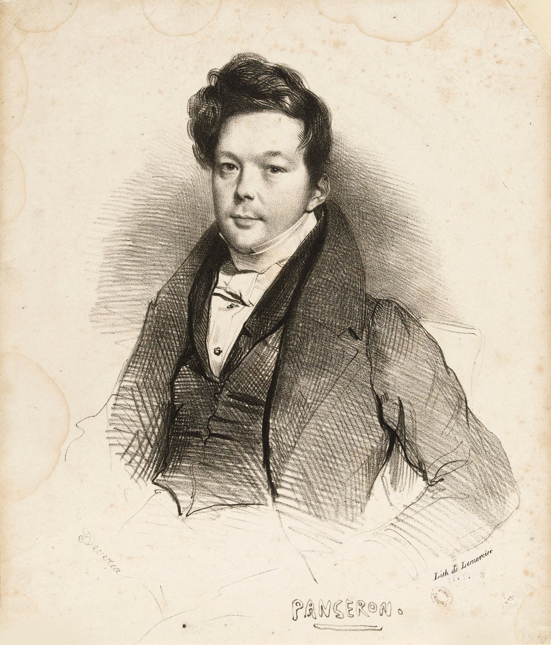 Muotokuva säveltäjä Auguste-Mathieu Panseronista 1796-1859, 1832. tekijältä Achille Devéria