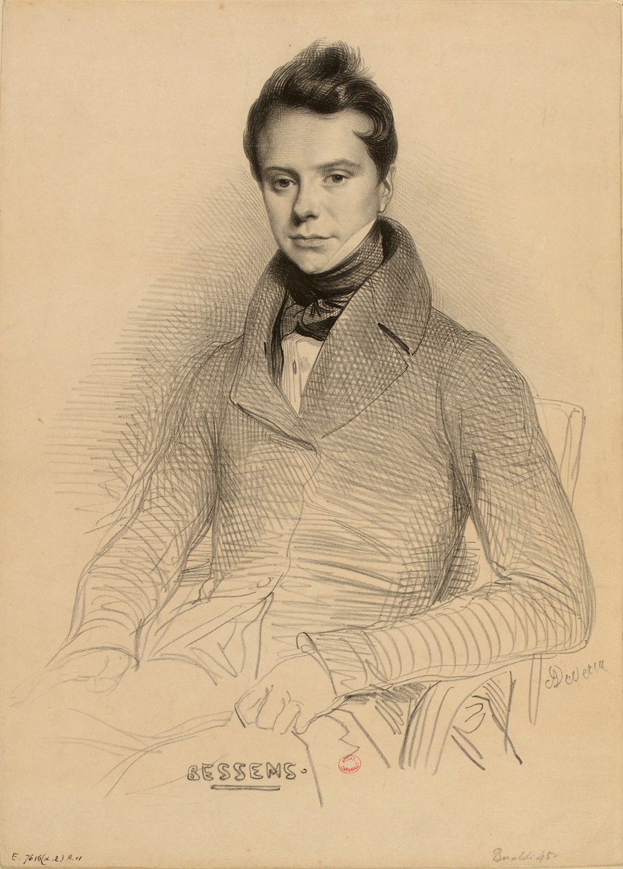 Muotokuva viulisti ja säveltäjä Antoine Bessems 1806-1868, 1832. tekijältä Achille Devéria
