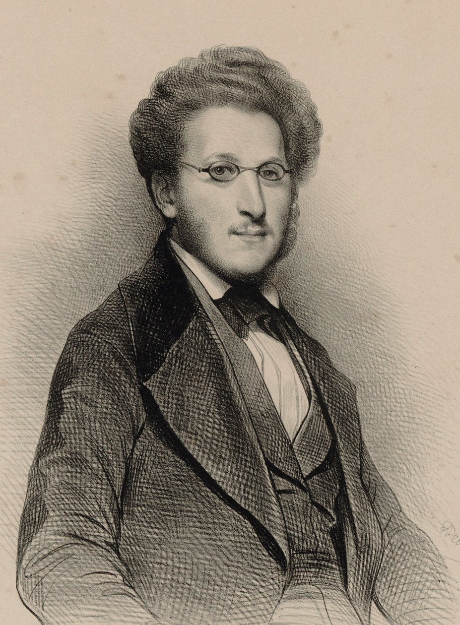 Viulisti ja säveltäjä Heinrich Panofkan muotokuva 1807-1887, 1840. tekijältä Achille Devéria