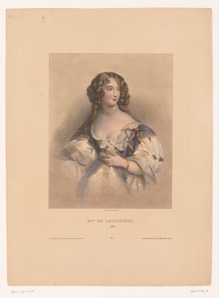 Louise de La Vallieren muotokuva Neiti de Lavallière, 1667 (otsikko esineessä) tekijältä Achille Devéria