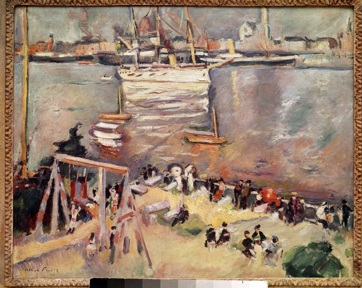 Corvetten sisääntulo Antwerpenin satamassa Othon Frieszin (1879-1949) maalaus 1906 Yksityinen kokoelma tekijältä Achille Emile Othon Friesz