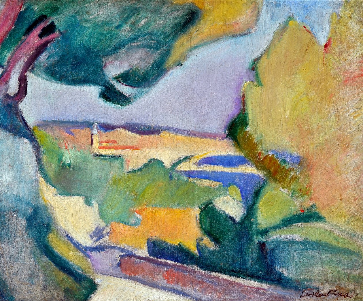 Välimeren maisema, n. 1907 (öljy kankaalle) tekijältä Achille Emile Othon Friesz
