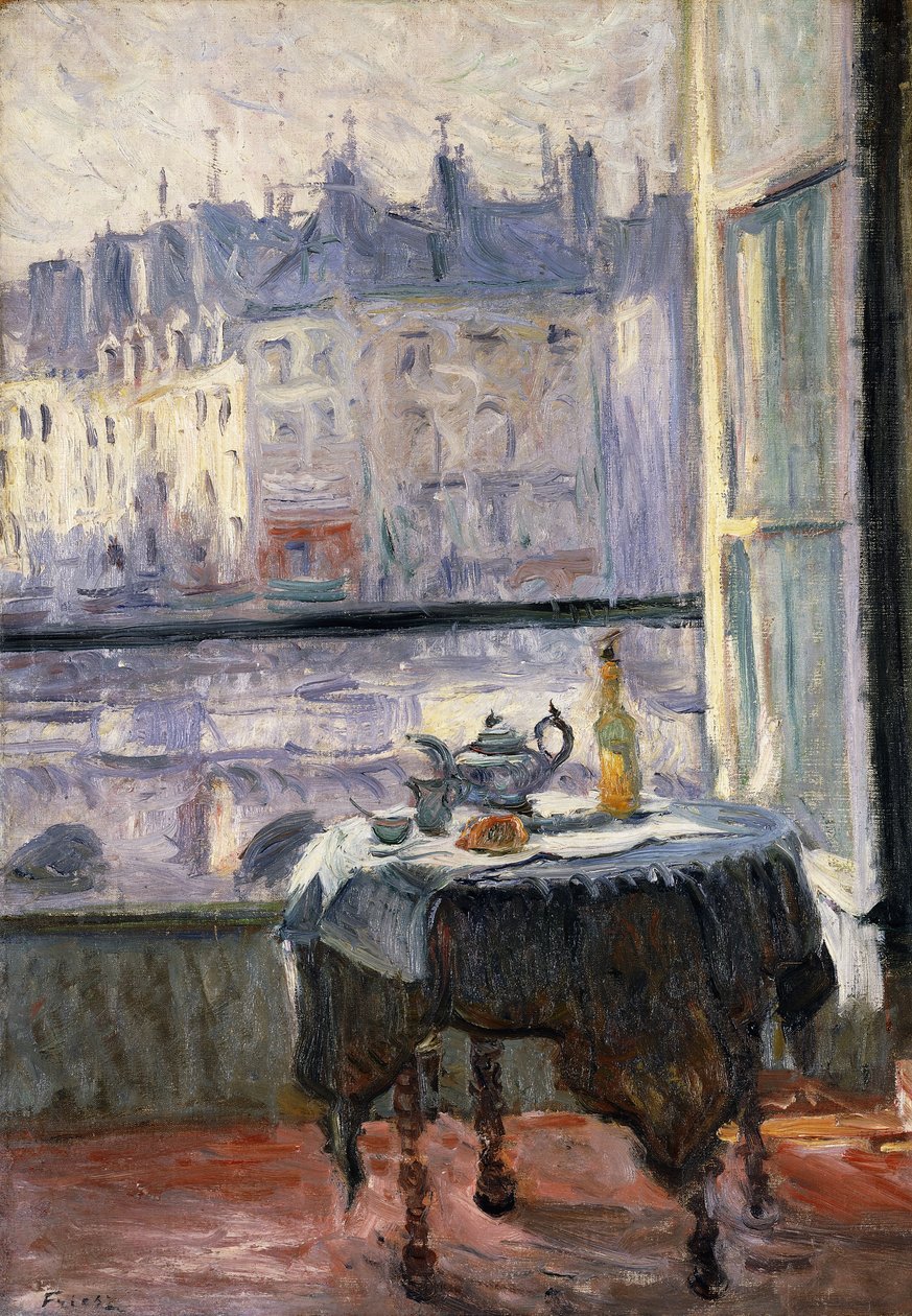natureza morta em uma janela aberta; Nature Morte a la Fenetre Ouverte Finlandês tekijältä Achille Emile Othon Friesz
