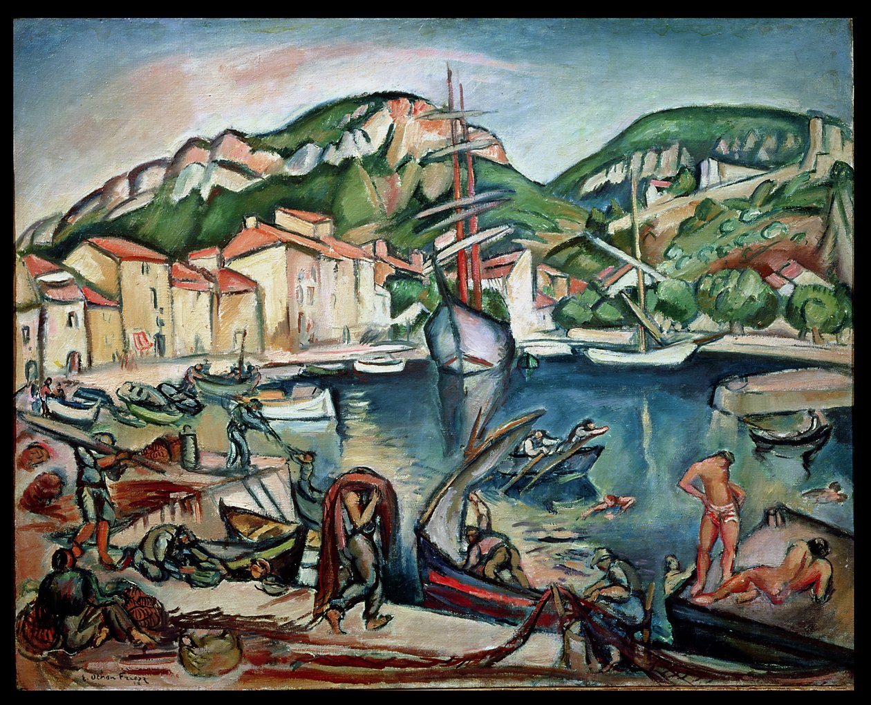 Ciotatin satama (öljy kankaalle) tekijältä Achille Emile Othon Friesz