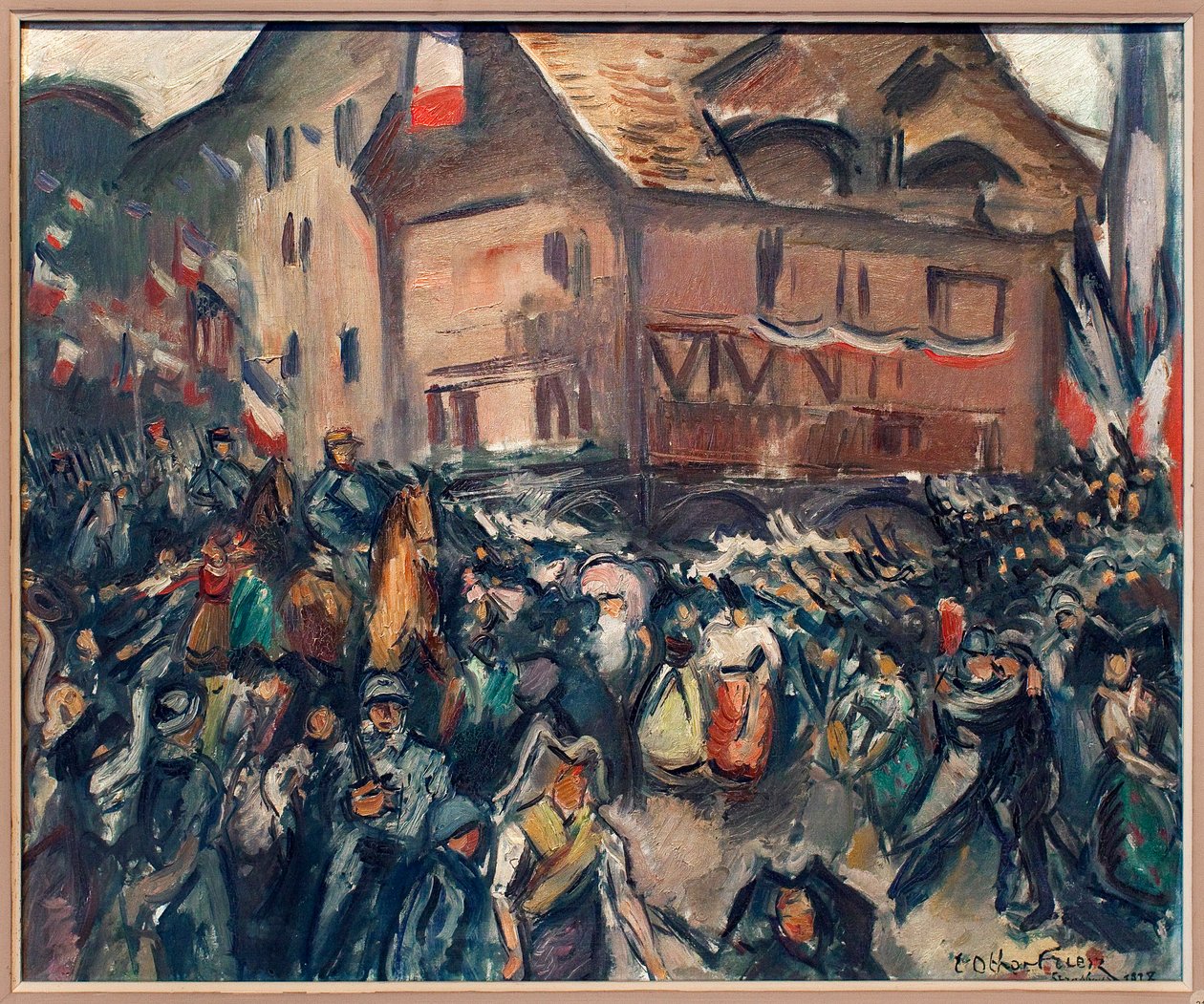 Ranskan joukkojen tulo Strasbourgiin (Bas Rhin, Ranska), 22. marraskuuta 1918. Emile Othon Frieszin (1879-1949) maalaus, öljy kankaalle tekijältä Achille Emile Othon Friesz