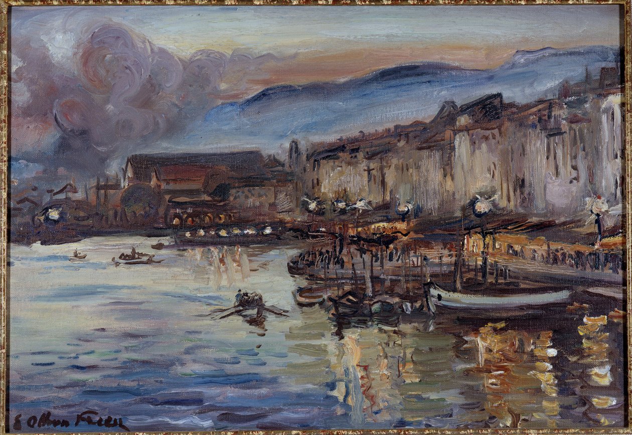 Näkymä Toulonin satamaan 1900-luvulta (öljy kankaalle) tekijältä Achille Emile Othon Friesz