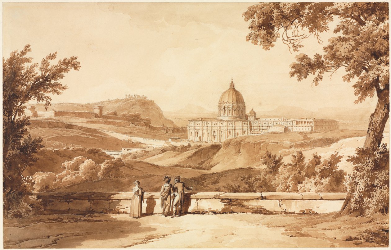 Näkymä St. Petersille, Rooma, n. 1817-1820. tekijältä Achille Etna Michallon