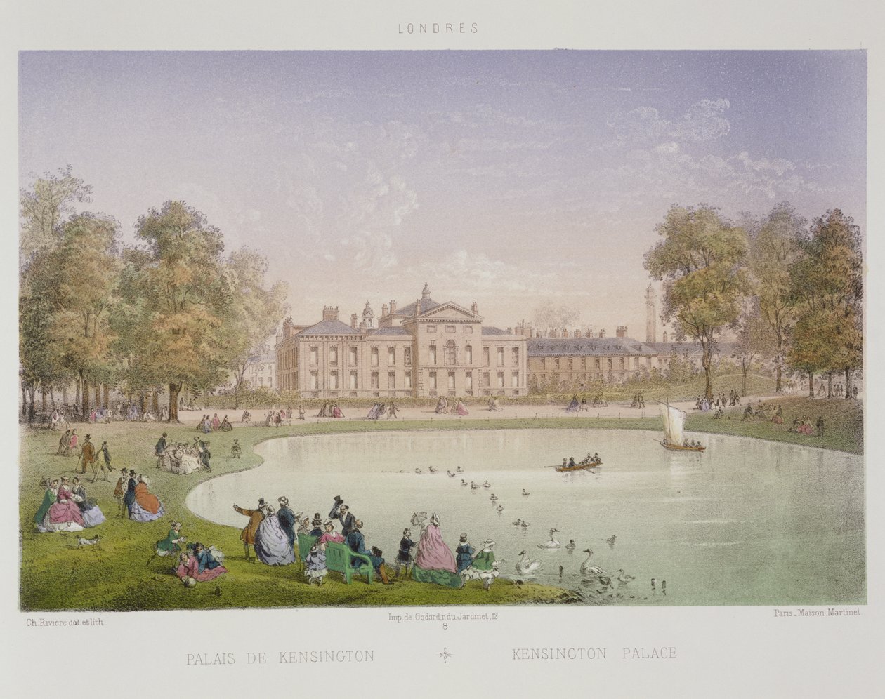 Kensingtonin palatsi, noin 1862 tekijältä Achille Louis Martinet