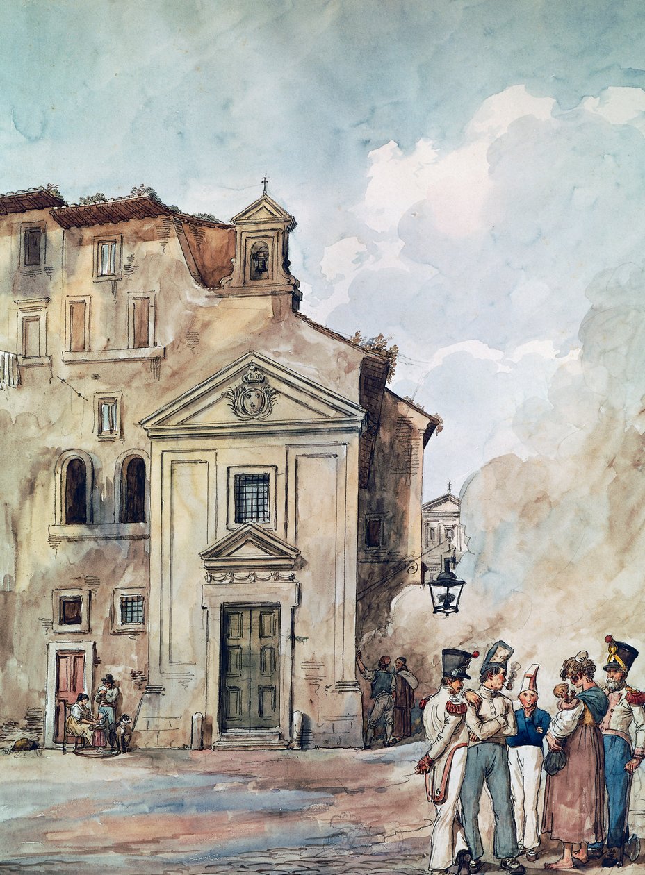 Neljän kansakunnan kirkko Roomassa, kirjoittanut Achille Pinelli (1809-1841), Italia tekijältä Achille Pinelli