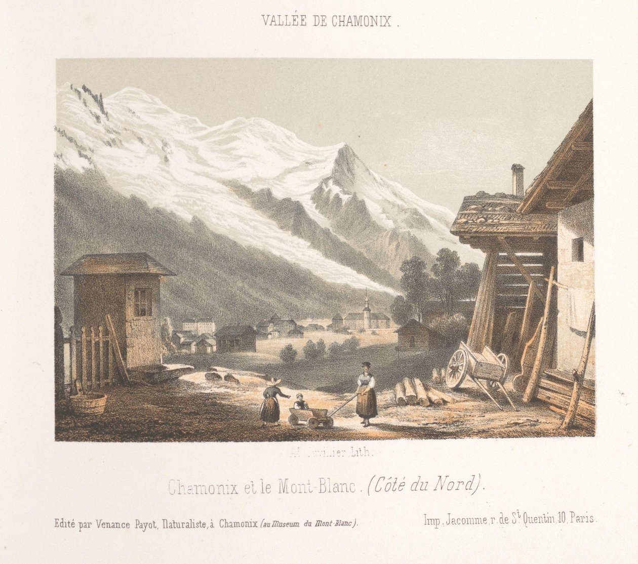 Zicht op de valley on Chamonix vanaf de pas Les Montées Sisäänkäynti Chamonix