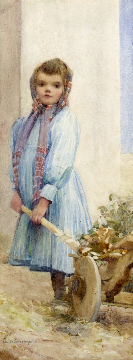Italialainen talonpoikatyttö, n. 1900 (wc paperilla) tekijältä Ada M. Shrimpton