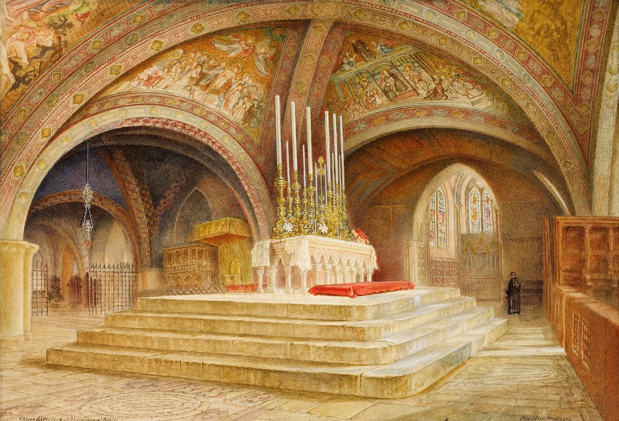 Korkea alttari Franciscus Assisilaisen haudan yllä, 1909 (wc paperille) tekijältä Ada Hunter