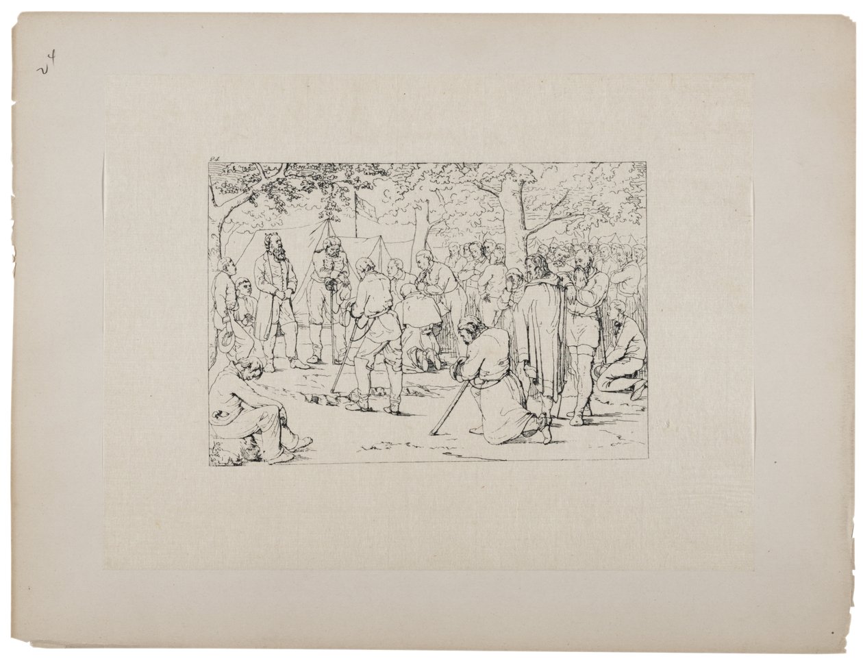 Rukous Stonewall Jacksonin teltassa, n. 1880-1890 tekijältä Adalbert John Volck