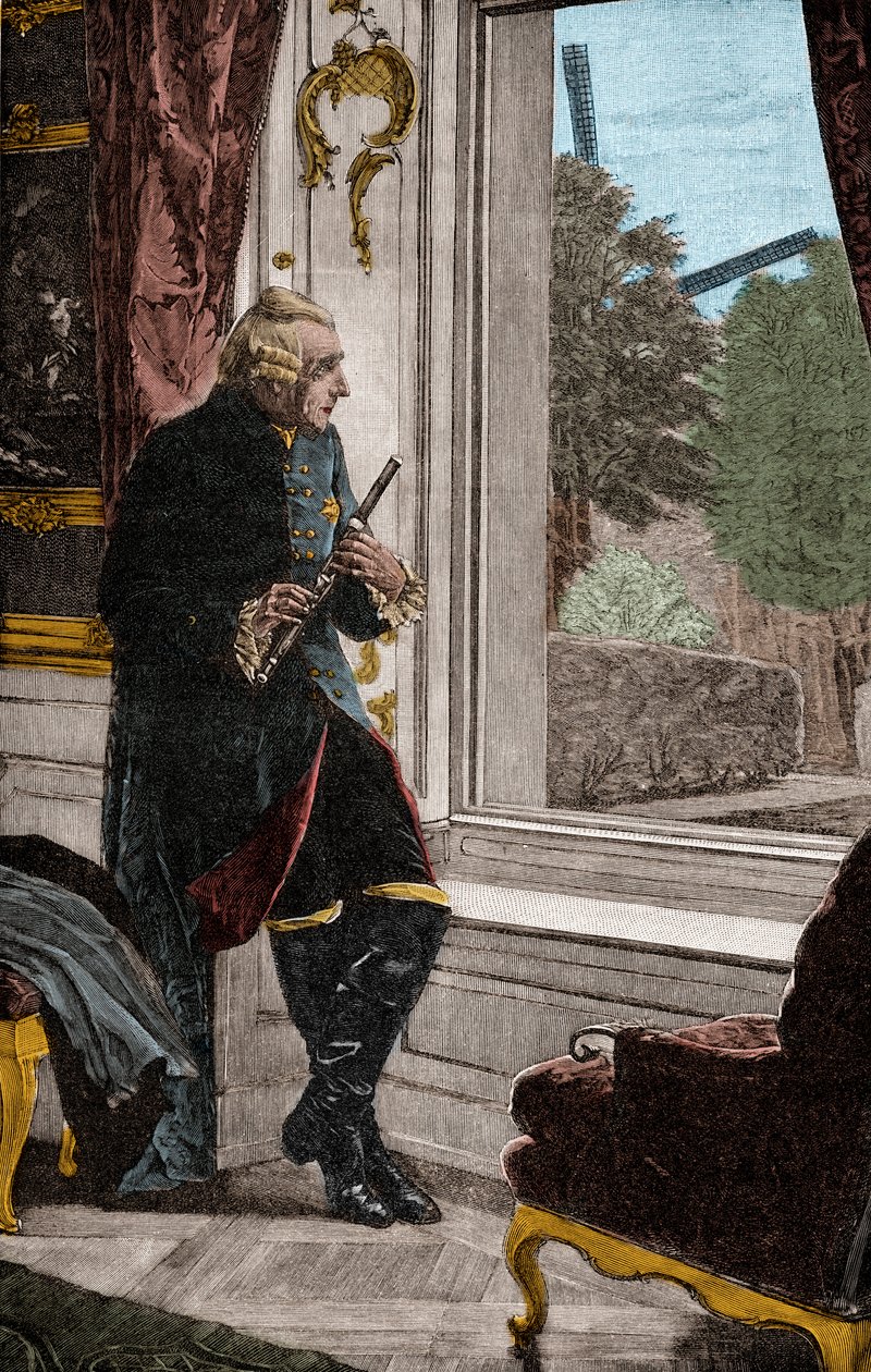 Kuningas huilulla - FREDERICK II (1712-1786) Tunnetaan nimellä Frederick Preussin suuri kuningas tekijältä Adalbert von (after) Roessler