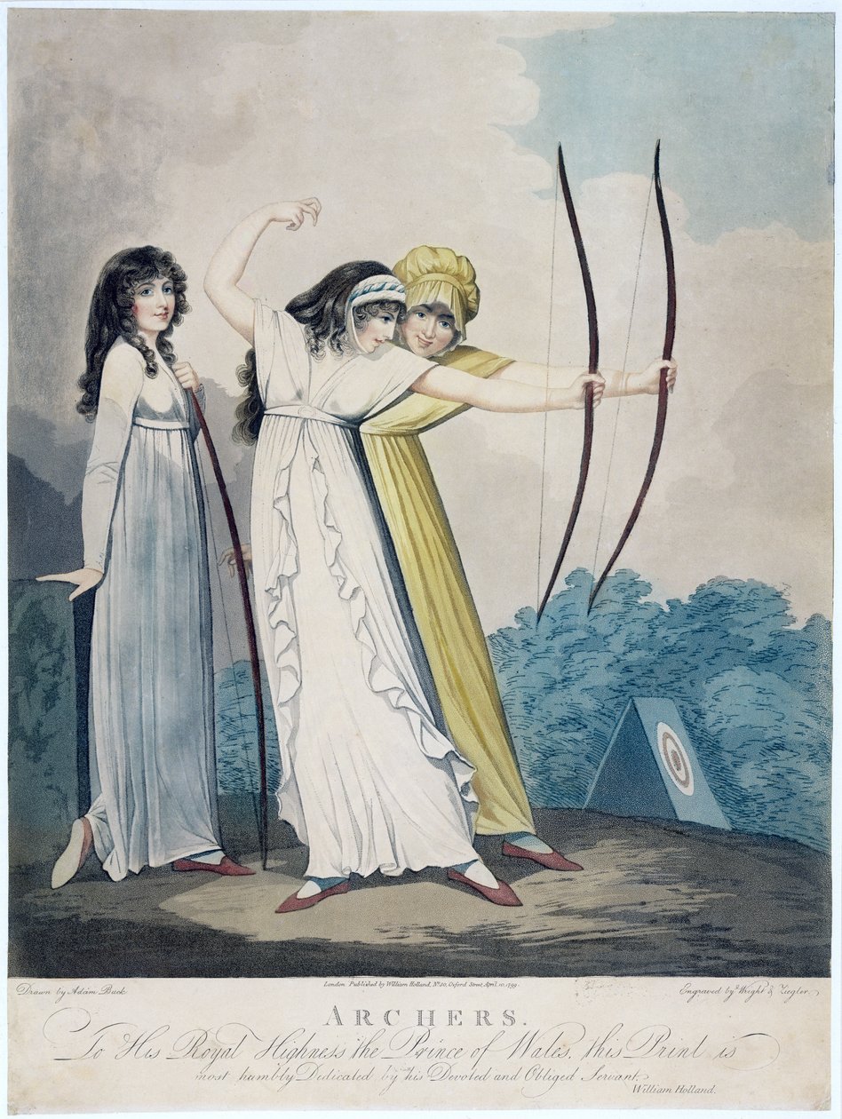 Jousimiehet, kaiverrus J.H. Wright (fl.1795-1838) ja Conrad Ziegler, 1799 (akvatinta) tekijältä Adam Buck