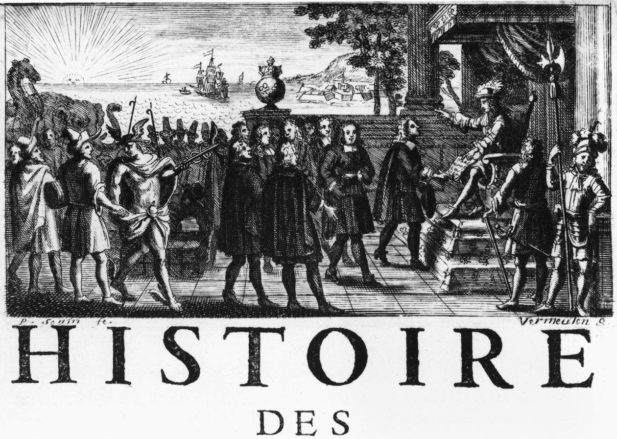Ranskan kuninkaan Ludvig XIV:n perustama Oriental India Company tekijältä Adam Frans van der Meulen