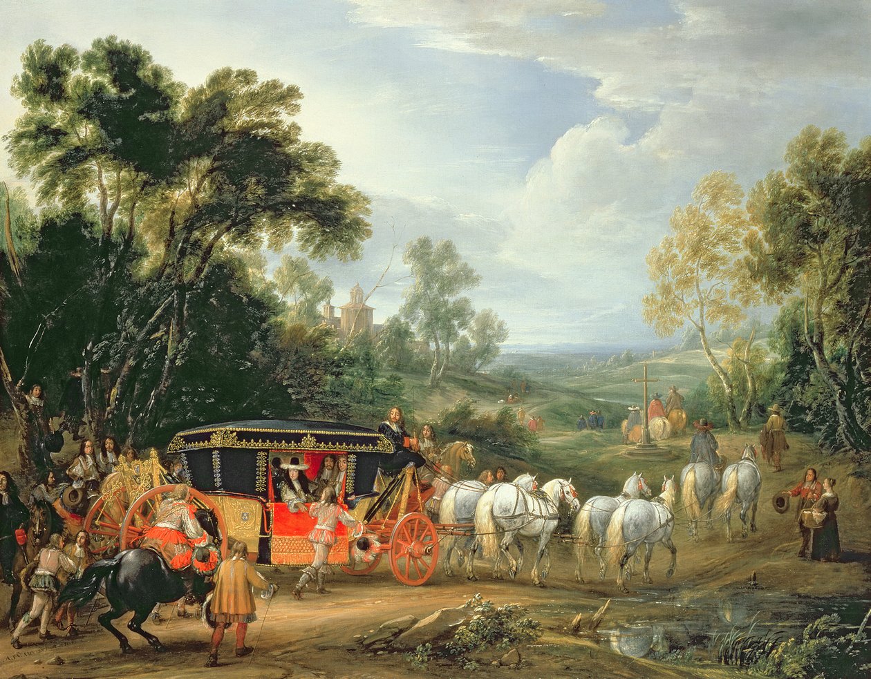 Ludvig XIV (1638-1715) valtionvalmentajassaan tekijältä Adam Frans van der Meulen