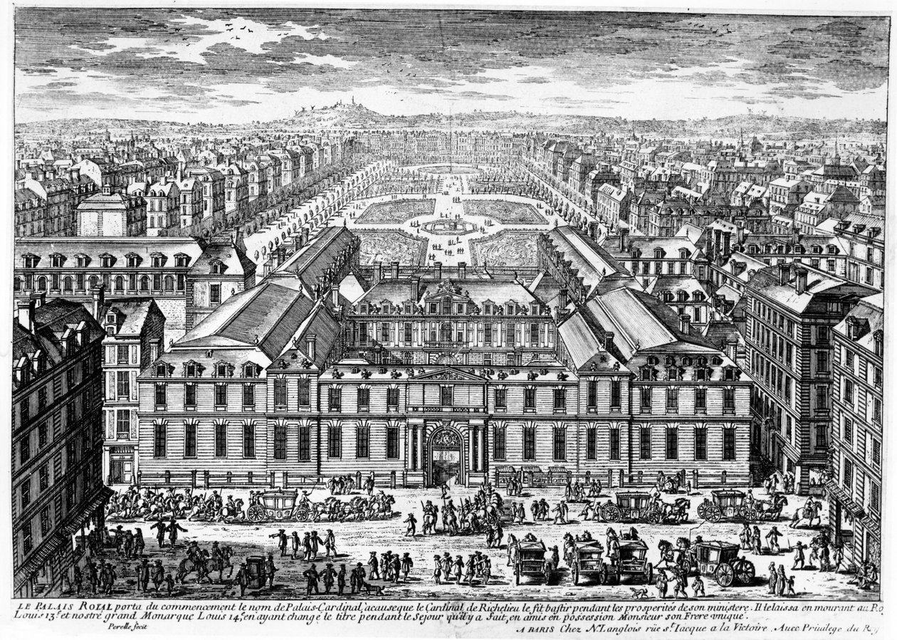 Palais-Royal, Pariisi, n. 1680 tekijältä Adam Perelle