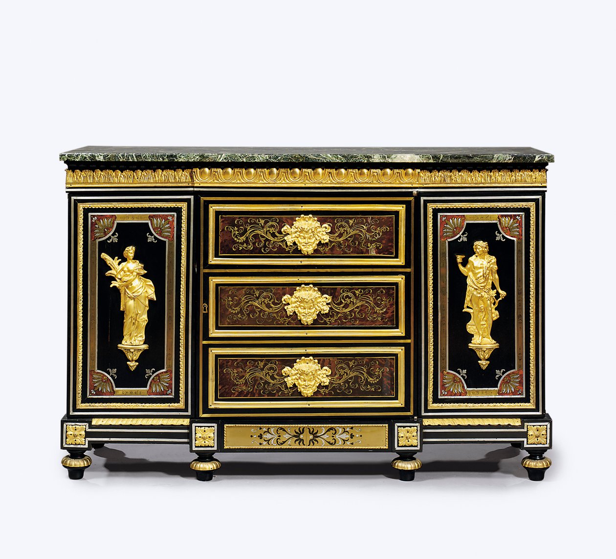 Myöhäinen Ludvig XVI:n ormolu-asennettu boulle-marquetry-sivukaappi tekijältä Adam (attr. to) Weisweiler