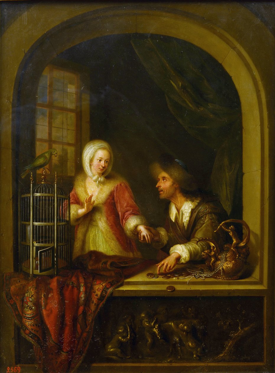 Viettelijä par Braun, Adam (1748-1827). Öljy kankaalle tekijältä Adam Braun