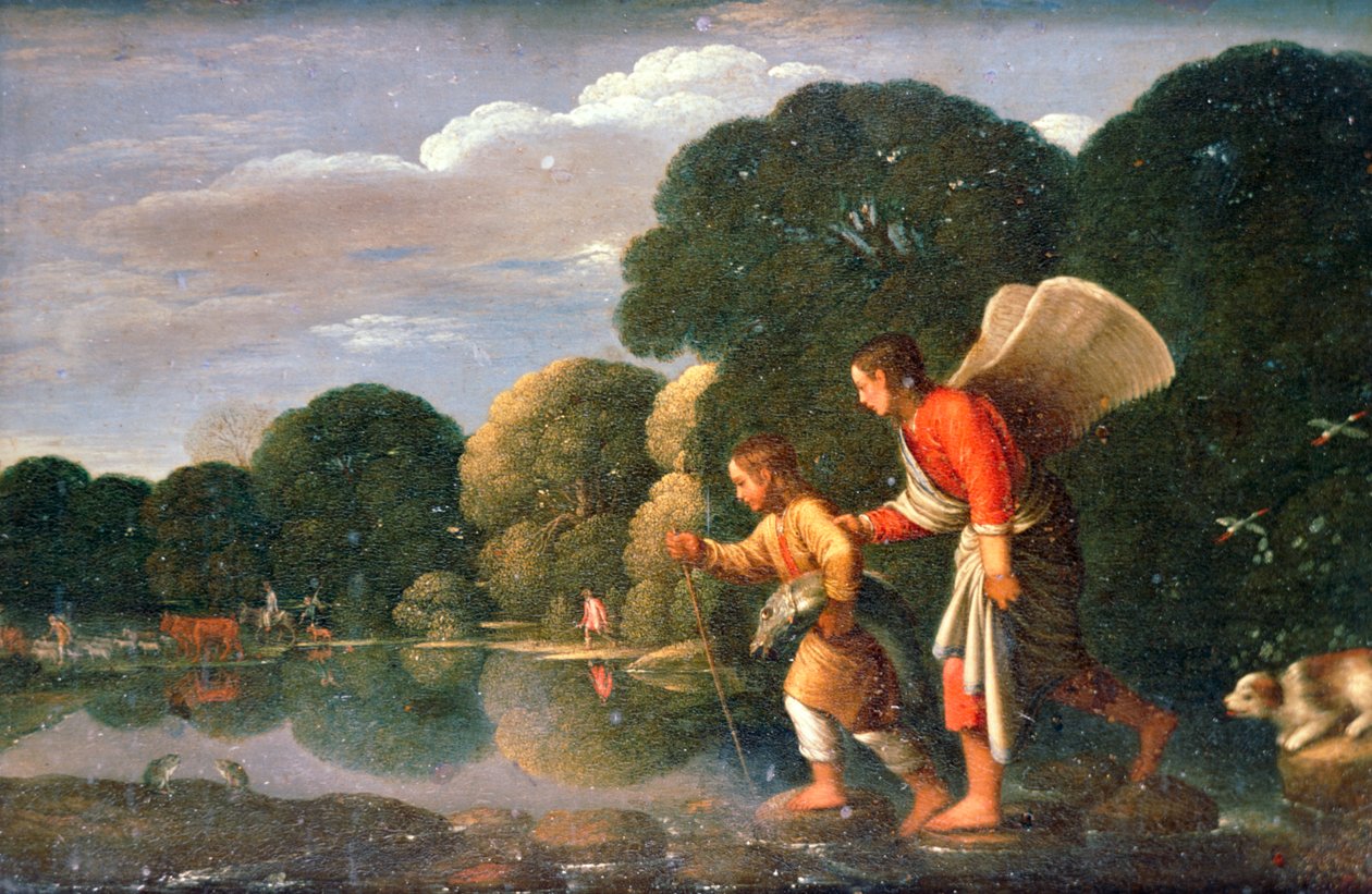 Tobias ja enkeli, 1578-1610 tekijältä Adam Elsheimer
