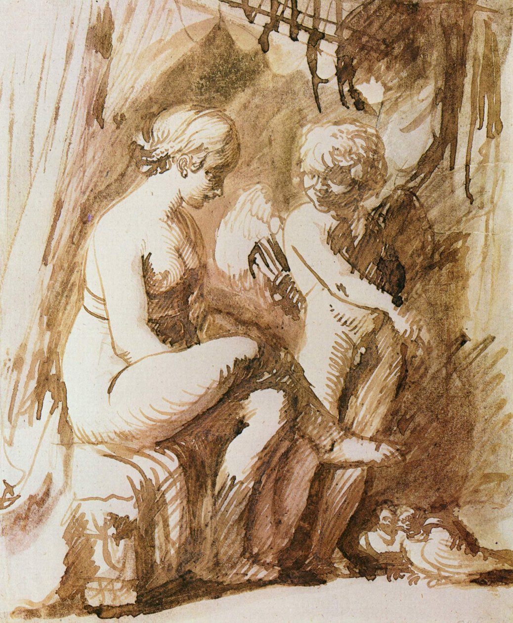 Venus ja Amor tekijältä Adam Elsheimer
