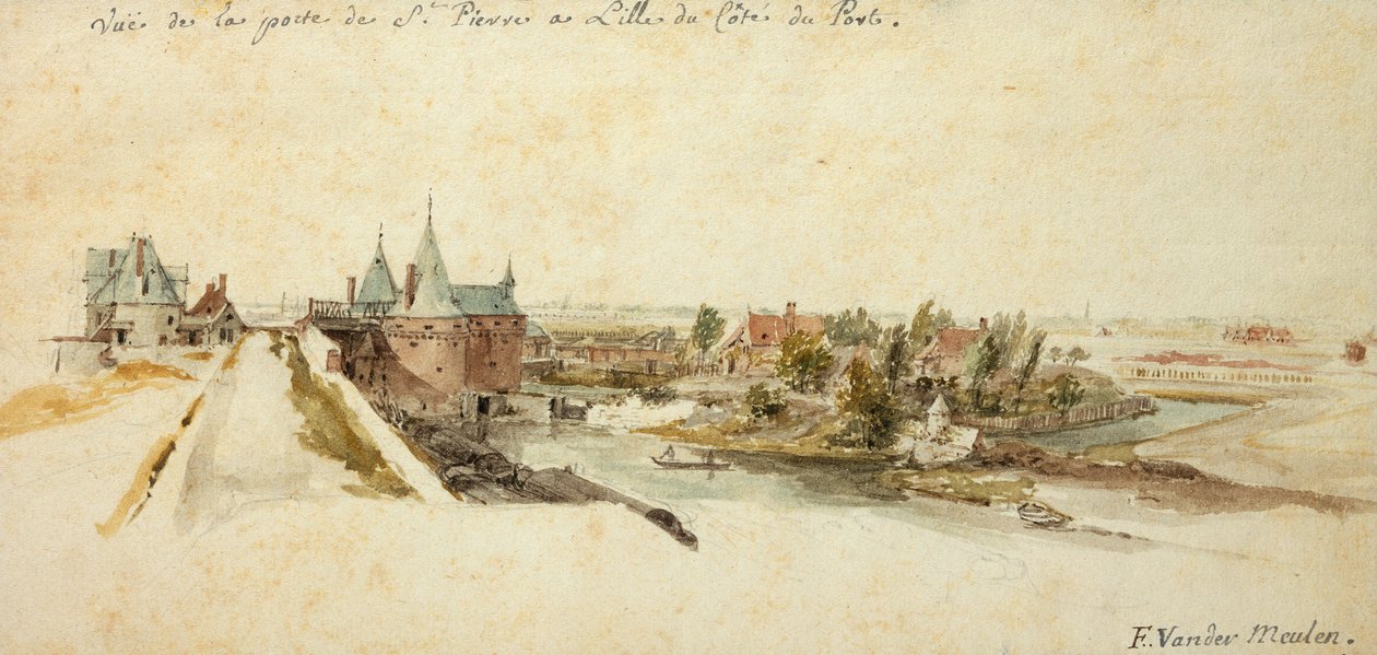 Näkymä Porte Saint-Pierrelle Lillessä tekijältä Adam Frans van der Meulen