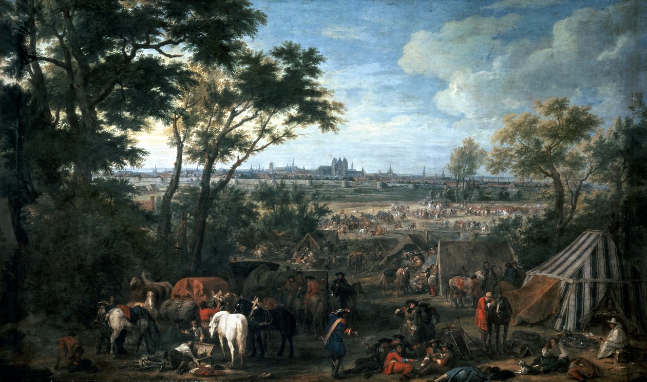 Louis XIV:n armeija piirittämässä Tournaita, Adam Frans van der Meulen (1632-1690), Ranska ja Belgia tekijältä Adam Frans van der Meulen