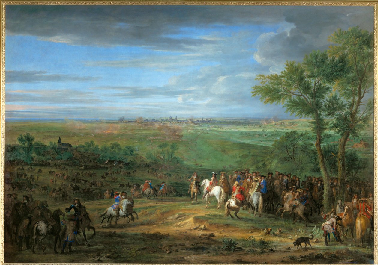 Ludvig XIV:n saapuminen Maastrichtin leiriin kesäkuussa 1673 ... tekijältä Adam Frans van der Meulen