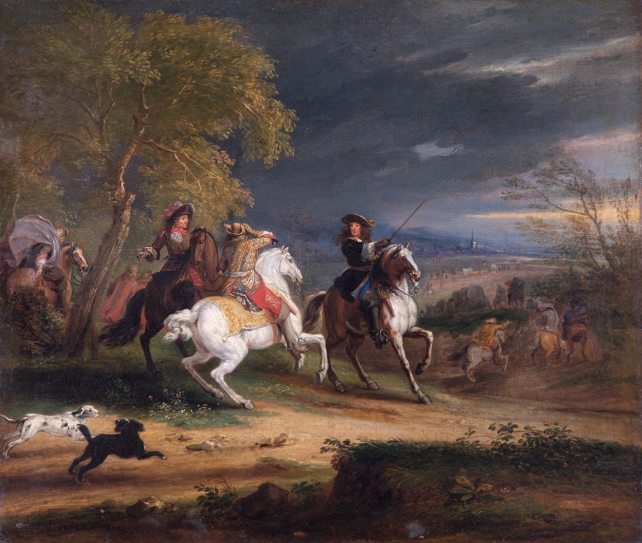 "Ranskalaiset kenraalit saapuvat ennen kaupunkia", 1678 tekijältä Adam Frans van der Meulen