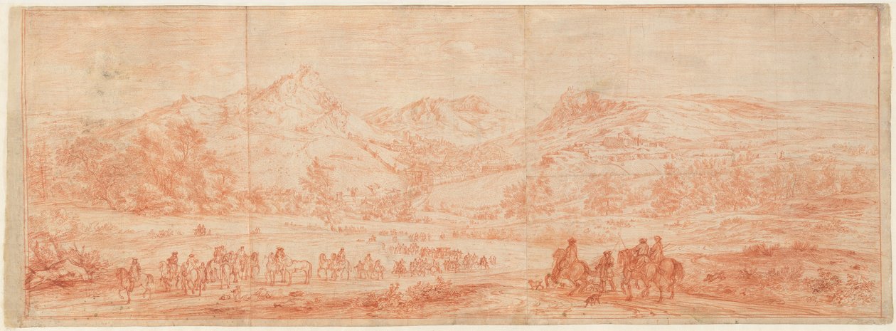 Französische Truppen vor Salins und den umliegenden Hügeln tekijältä Adam Frans van der Meulen