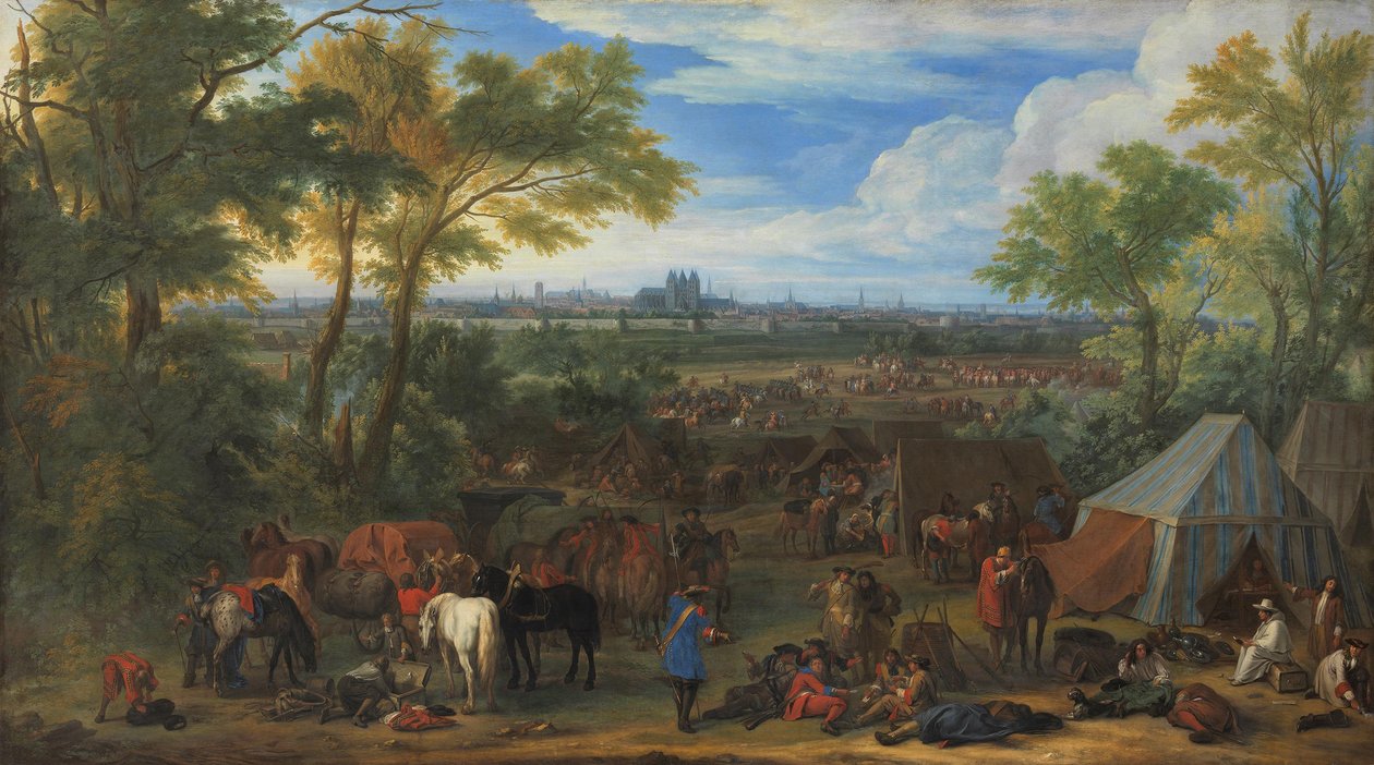 Ludvig XIV:n armeija Tournain edustalla vuonna 1667 tekijältä Adam Frans van der Meulen