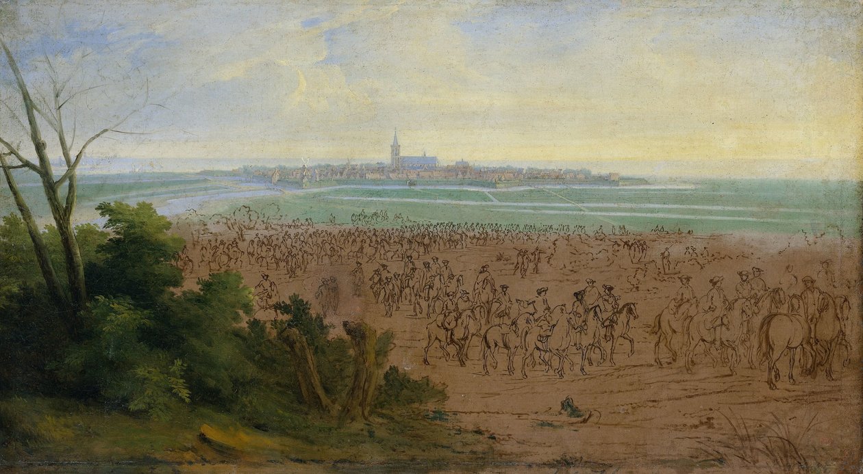 Ludvig XIV:n joukot ennen Naardenia, 20. heinäkuuta 1672 tekijältä Adam Frans van der Meulen