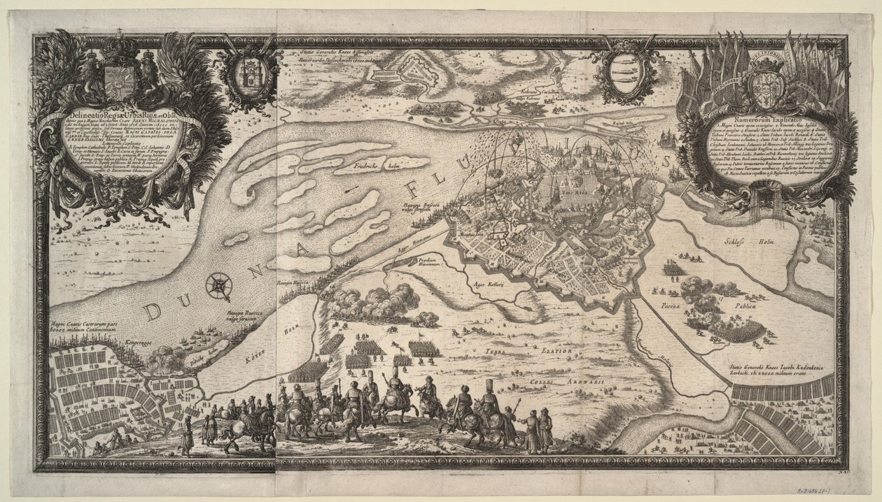 Venäjän armeijan piiritys Riian tsaari Aleksei Mihailovitšin johdolla 1656, 1656 tekijältä Adam Perelle