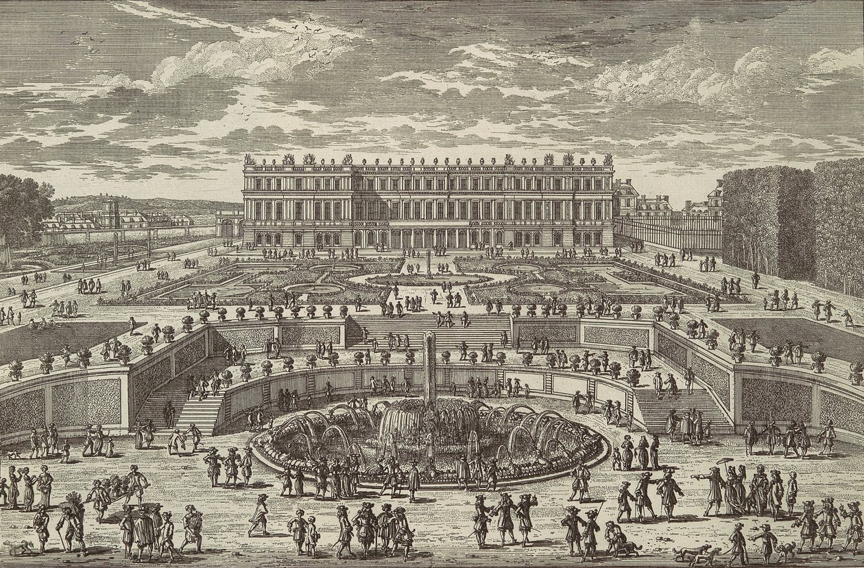 Näkymä Versaillesiin Näkymä Versaillesiin, puutarhan julkisivu, 1680-luku. tekijältä Adam Perelle