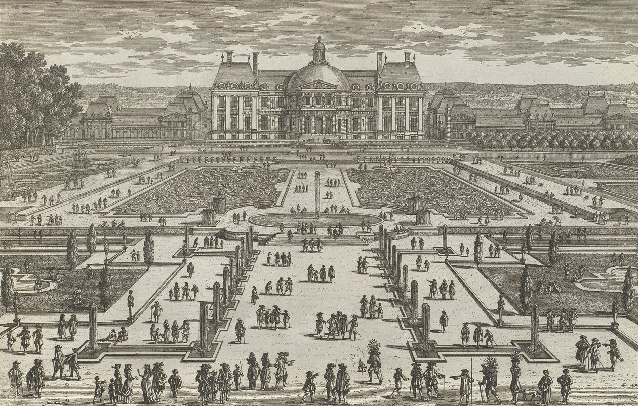 Näkymä Vaux-Le-Vicomtelle, 1680-luku, 1680-luku. tekijältä Adam Perelle