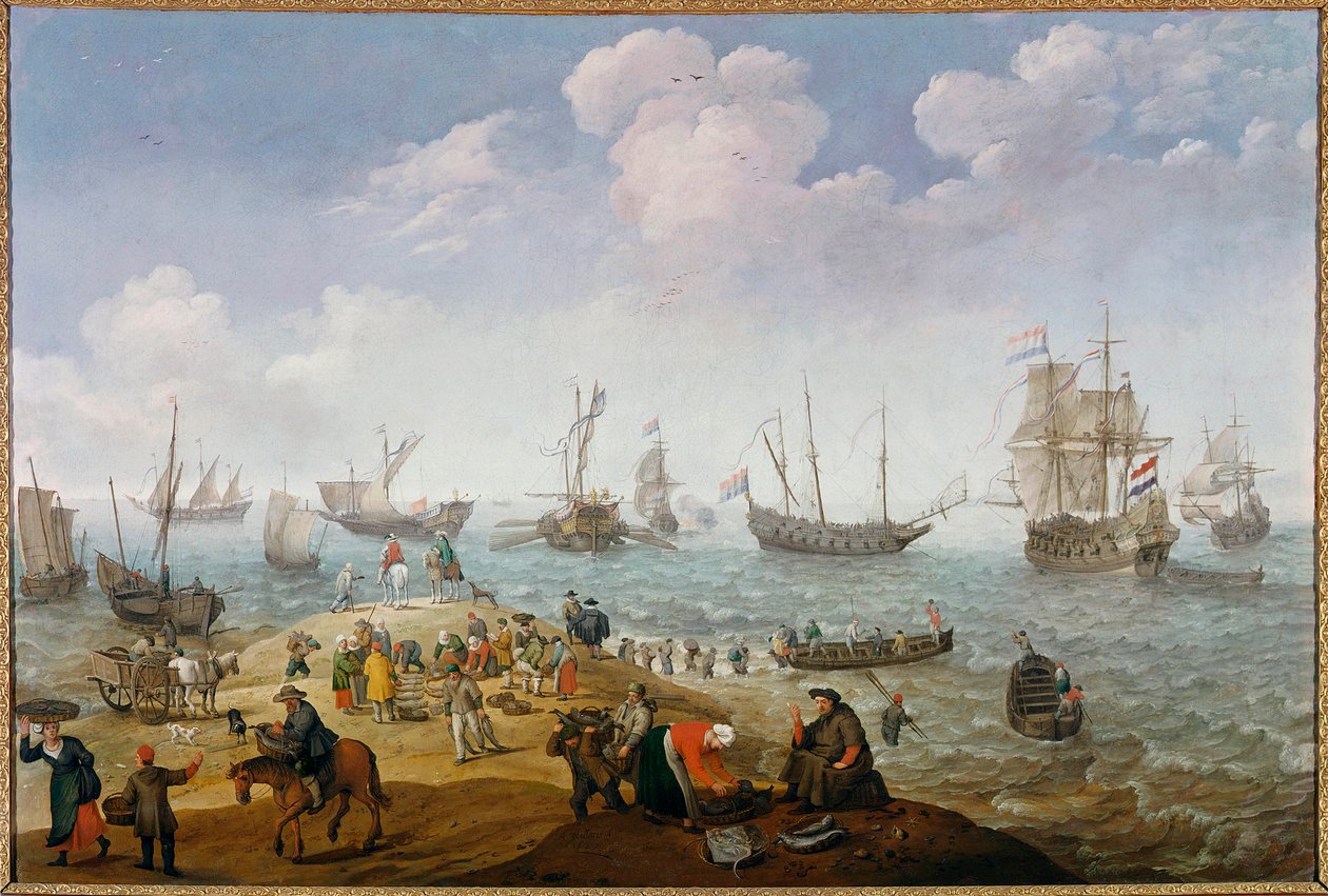 Kalastuskohtausmaalaus Adam Willaerts (1577-1664) 1600-luku Yksityinen kokoelma tekijältä Adam Willaerts