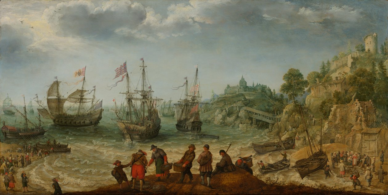 Laivat pois Rocky Coastilta, 1621 tekijältä Adam Willaerts
