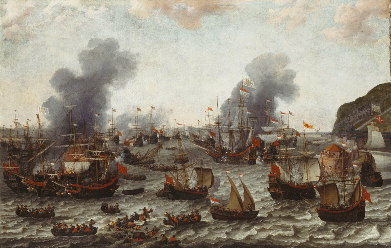Gibraltarin taistelu hollantilaisten ja espanjalaisten laivastojen välillä, 25. huhtikuuta 1607, 1639 tekijältä Adam Willaerts