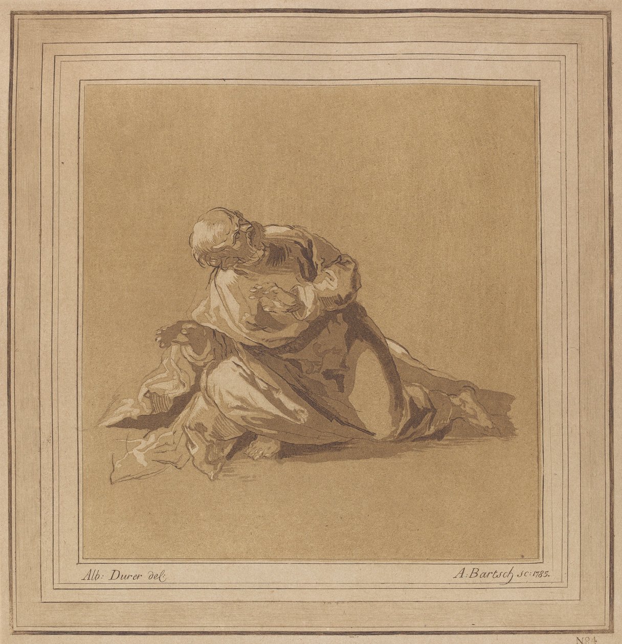 Hiipivä apostoli Pyhä Pietari, 1785. tekijältä Adam von Bartsch