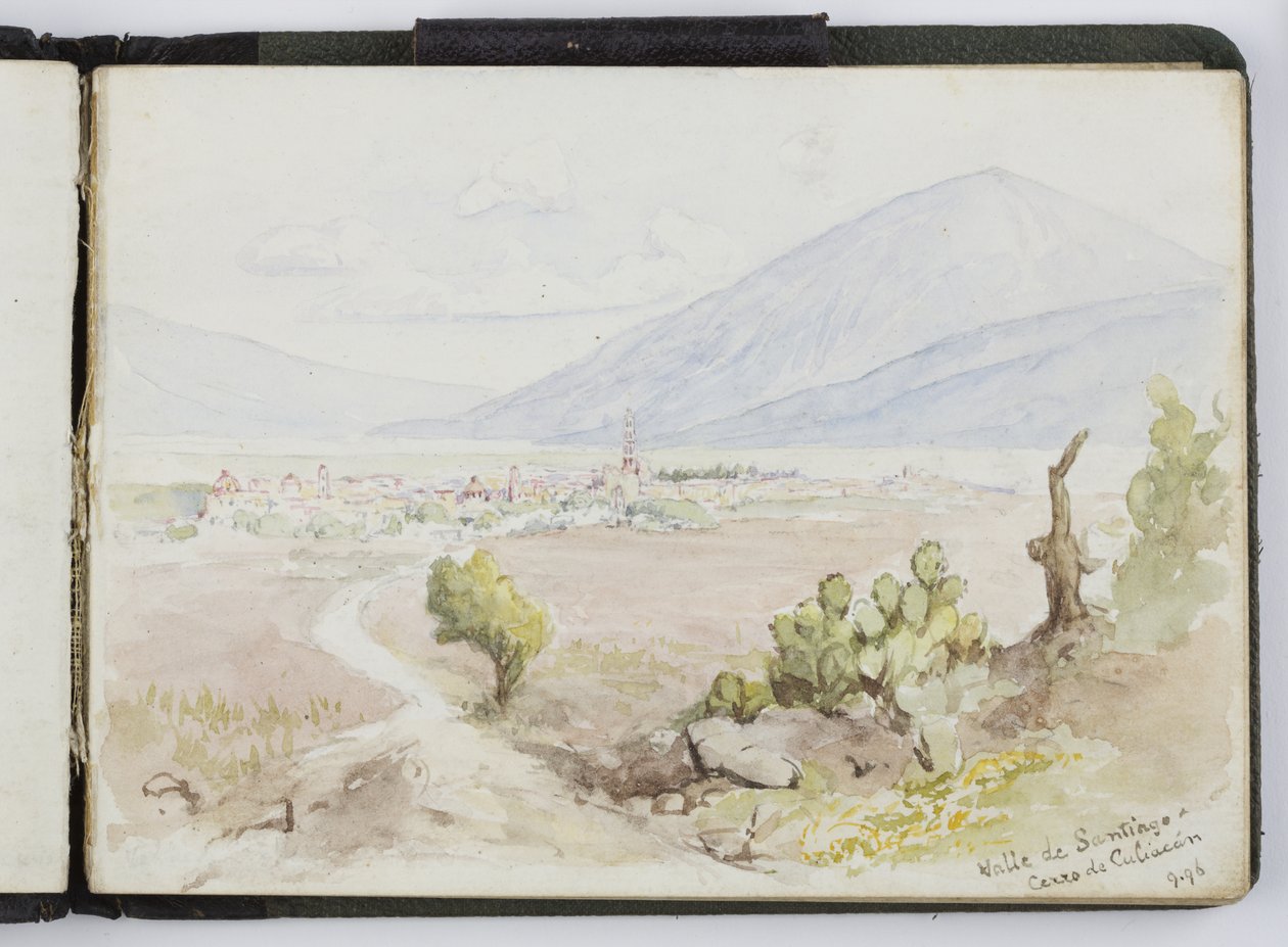 Luonnoskirja vesiväreistä, piirustuksia ja muistiinpanoja, Meksiko, 1896-1898 (akvarelli) tekijältä Adela Breton