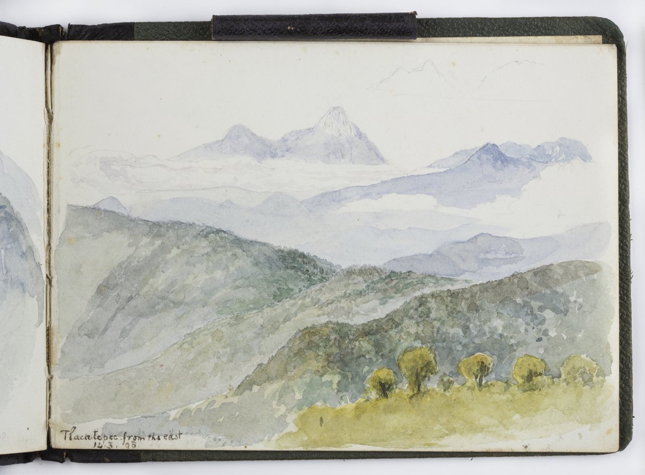 Luonnoskirja vesiväreistä, piirustuksia ja muistiinpanoja, Meksiko, 1896-1898 (akvarelli) tekijältä Adela Breton