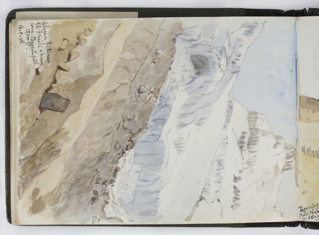 Luonnoskirja vesiväreistä, piirustuksia ja muistiinpanoja, Meksiko, 1896-1898 (akvarelli) tekijältä Adela Breton