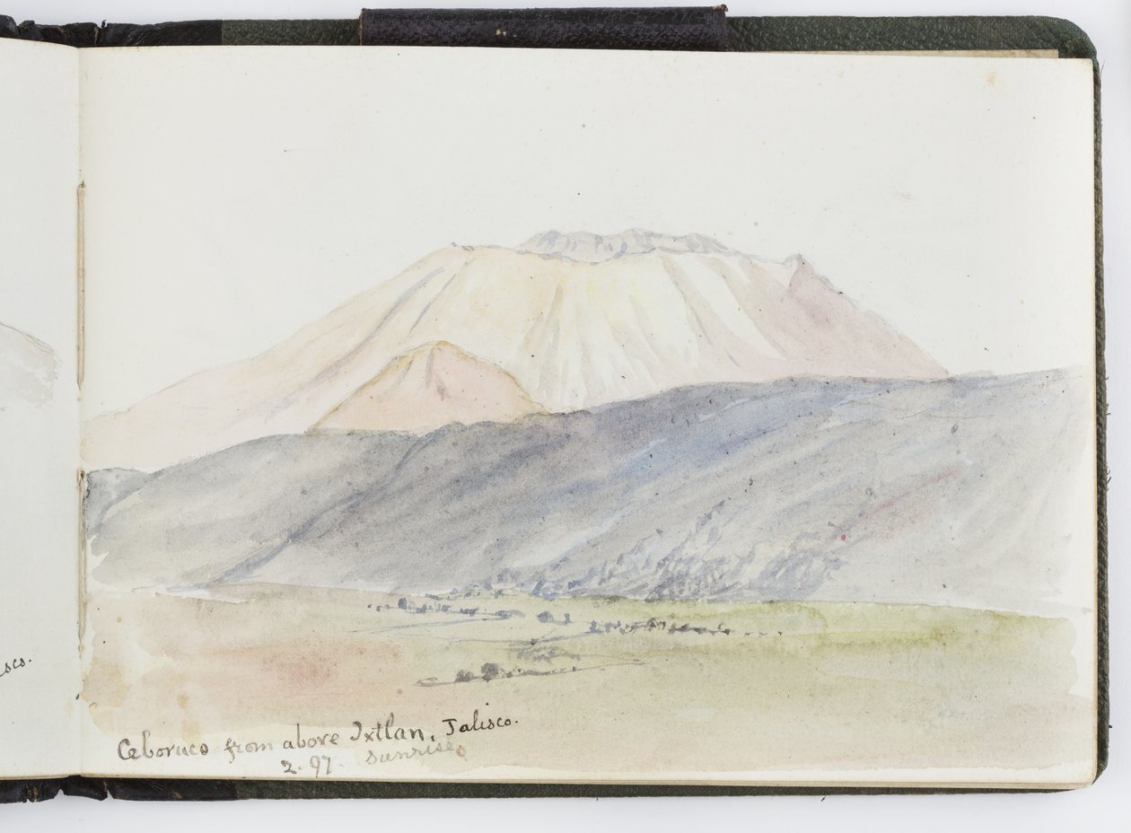 Luonnoskirja vesiväreistä, piirustuksia ja muistiinpanoja, Meksiko, 1896-1898 (akvarelli) tekijältä Adela Breton