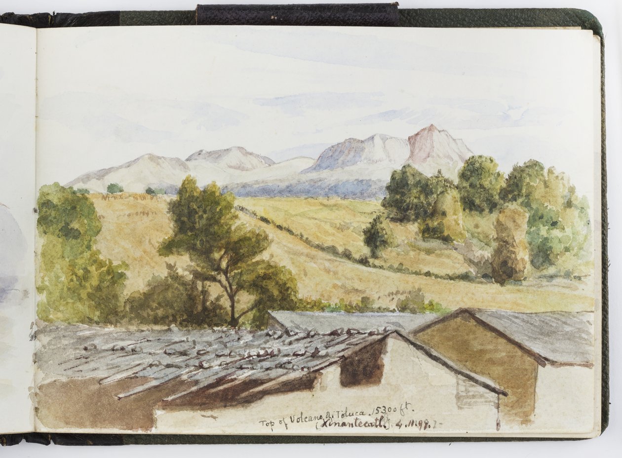 Luonnoskirja vesiväreistä, piirustuksia ja muistiinpanoja, Meksiko, 1896-1898 (akvarelli) tekijältä Adela Breton