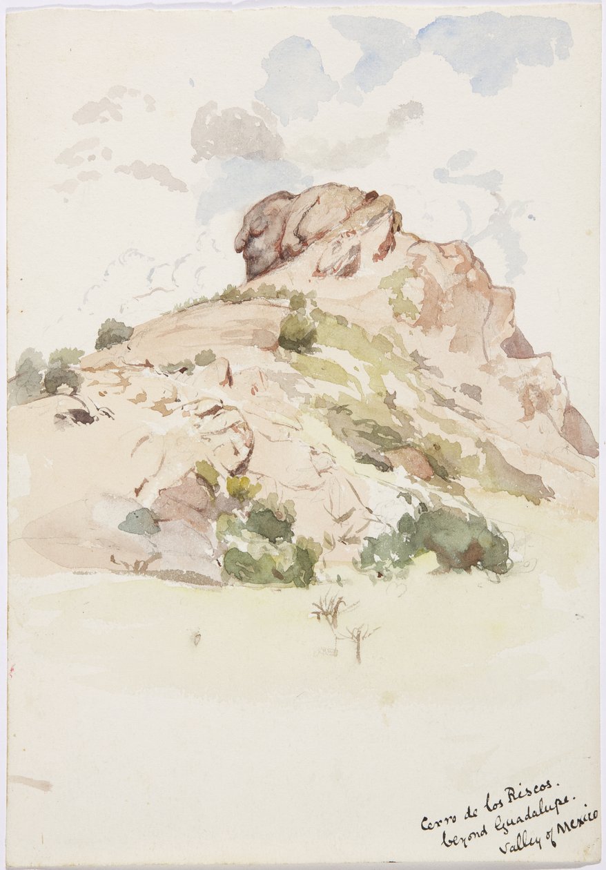 Näkymä - Cerro de los Riscos, Guadalupen ulkopuolella, Meksiko (akvarelli) tekijältä Adela Breton